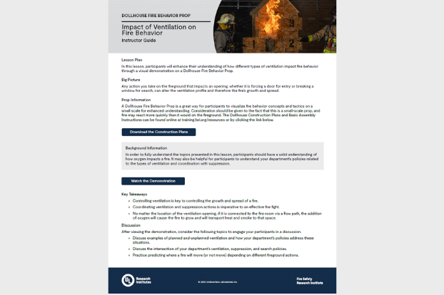 Dollhouse Fire Behavior Prop Training Toolkit Online